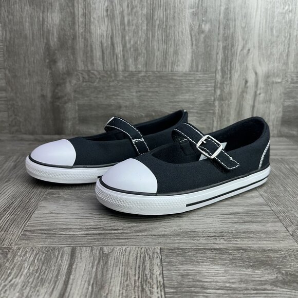 Converse CTAS Dainty Mary Jane Toddler size 7 Black White Slip On Shoes - Picture 5 of 9